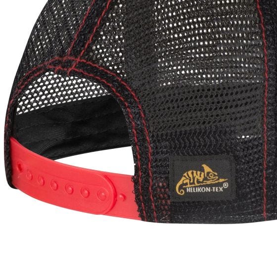 Czapka Helikon Shooting Time Trucker Cap Cotton Dirty Washed Black / Dirty Washed Red C