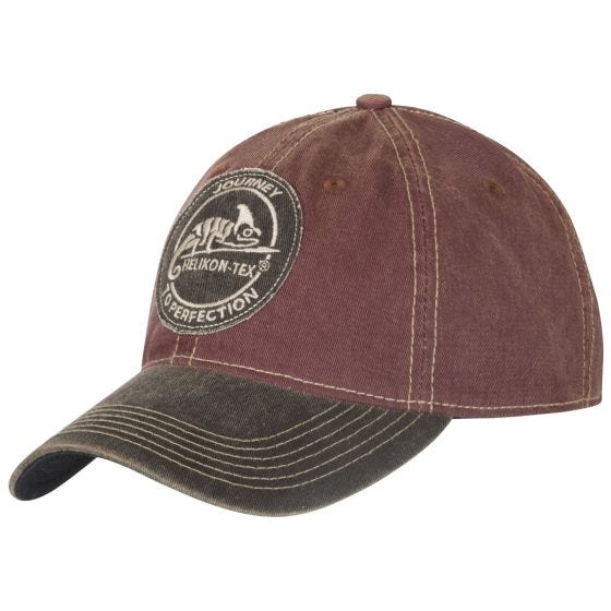 Czapka Helikon Snapback Cap Cotton Dirty Washed Maroon / Dirty Washed Black D