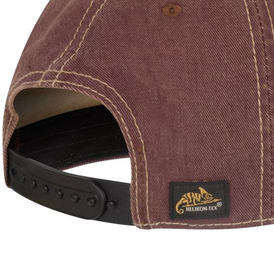 Czapka Helikon Snapback Cap Cotton Dirty Washed Maroon / Dirty Washed Black D