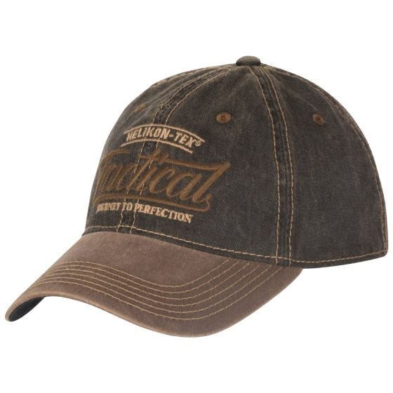 Czapka Helikon Tactical Snapback Cap Cotton Dirty Washed Black / Dirty Washed Brown D