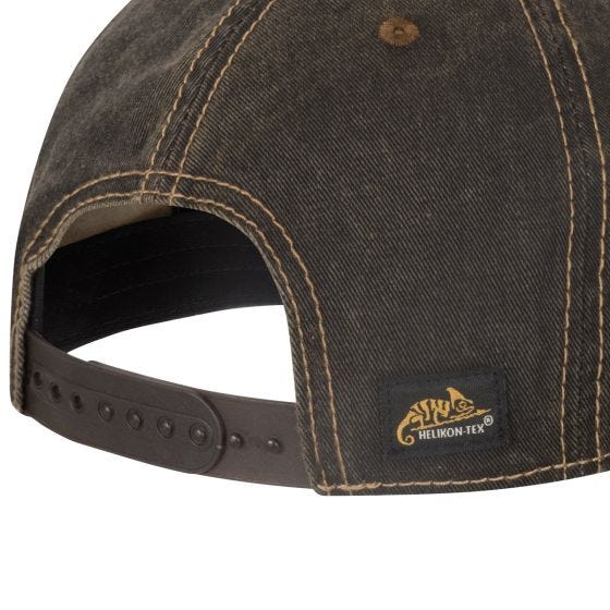 Czapka Helikon Tactical Snapback Cap Cotton Dirty Washed Black / Dirty Washed Brown D