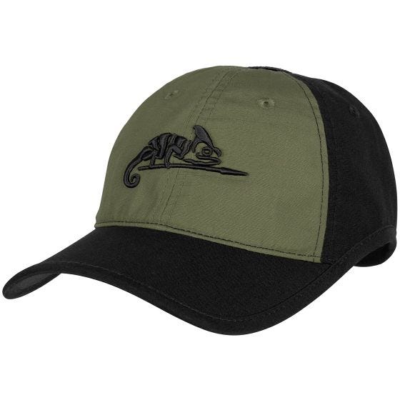Czapka Helikon Logo Cap Polycotton Ripstop Czarno-Oliwkowa