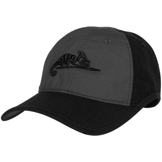 Czapka Helikon Logo Cap Polycotton Ripstop Czarny / Shadow Grey