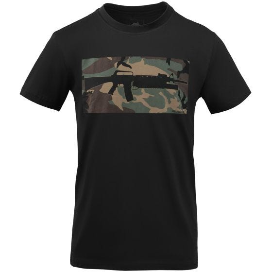 Koszulka T-Shirt Helikon 16/203 Combo Black/US Woodland
