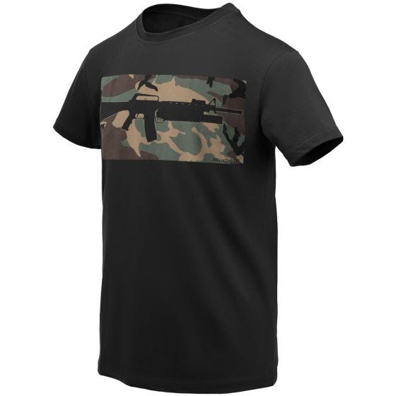 Koszulka T-Shirt Helikon 16/203 Combo Black/US Woodland