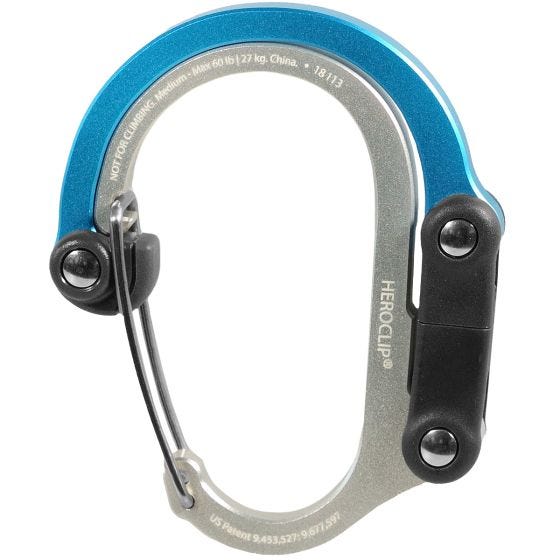Karabińczyk Heroclip Medium Gear Clip Blue Steel