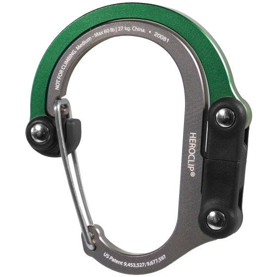Karabińczyk Heroclip Medium Gear Clip Forest Green