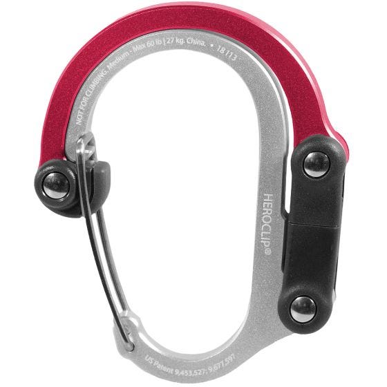 Karabińczyk Heroclip Medium Gear Clip Hot Rod Red