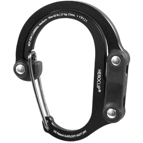Karabińczyk Heroclip Medium Gear Clip Stealth Black