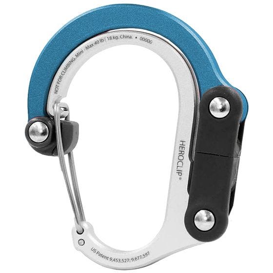 Karabińczyk Heroclip Mini Gear Clip Blue Steel