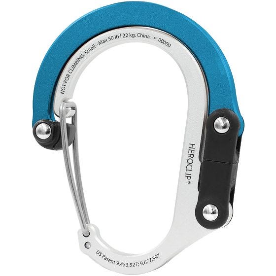 Karabińczyk Heroclip Small Gear Clip Blue Steel