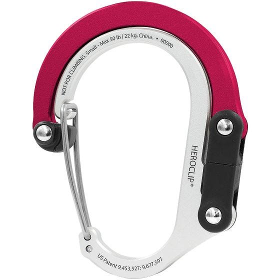 Karabińczyk Heroclip Small Gear Clip Hot Rod Red