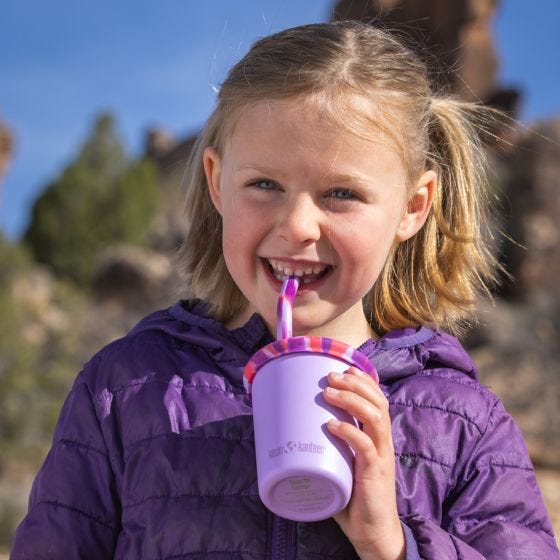 Nasadki Klean Kanteen Kid's Cup Straw Lid 2-Pack Różowy Tie Dye