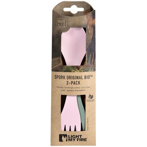 Spork Light My Fire Original Bio 2 szt. Sandy Green/Dusty Pink