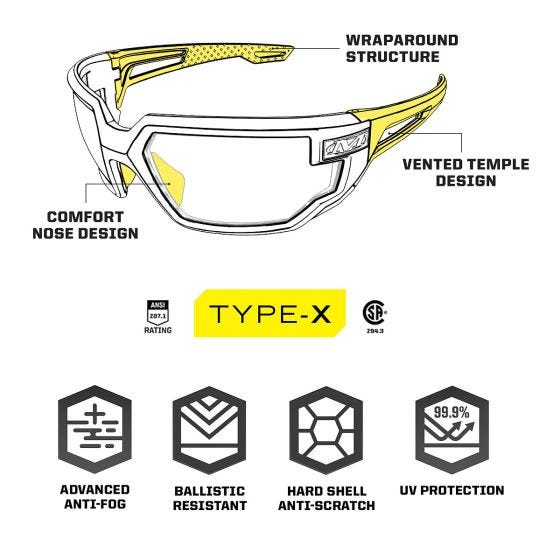 Okulary Mechanix Wear Vision Type-X F Soczewki Przezroczyste/Ramka Czarna