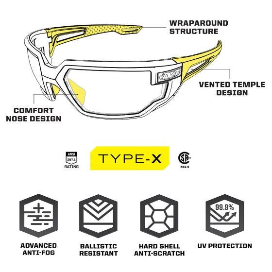 Okulary Mechanix Wear Vision Type-X F Soczewki Szare/Ramka Czarna