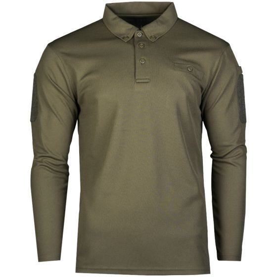 Koszulka Polo Mil-Tec Tactical Długi Rękaw Quick Dry Oliwkowa
