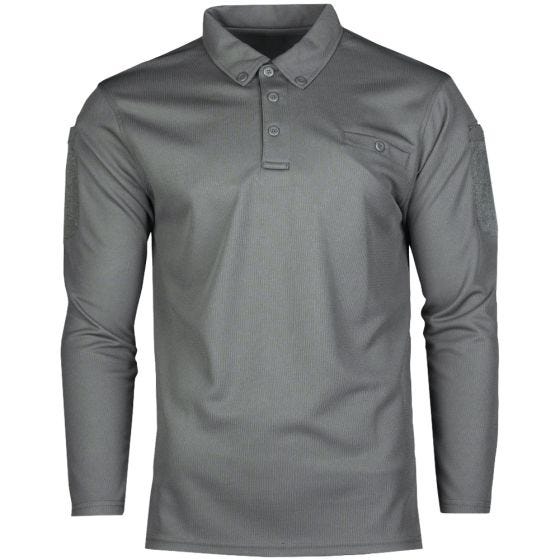 Koszulka Polo Mil-Tec Tactical Długi Rękaw Quick Dry Urban Grey