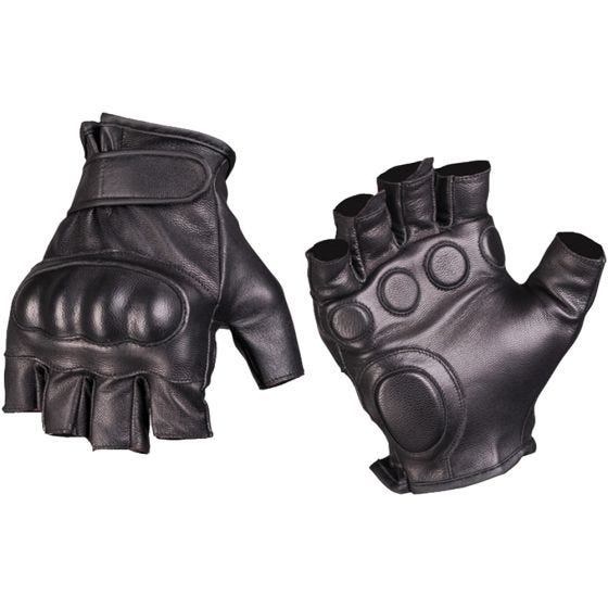 Rękawice Taktyczne Mil-Tec Tactical Skórzane bez Palców Czarne