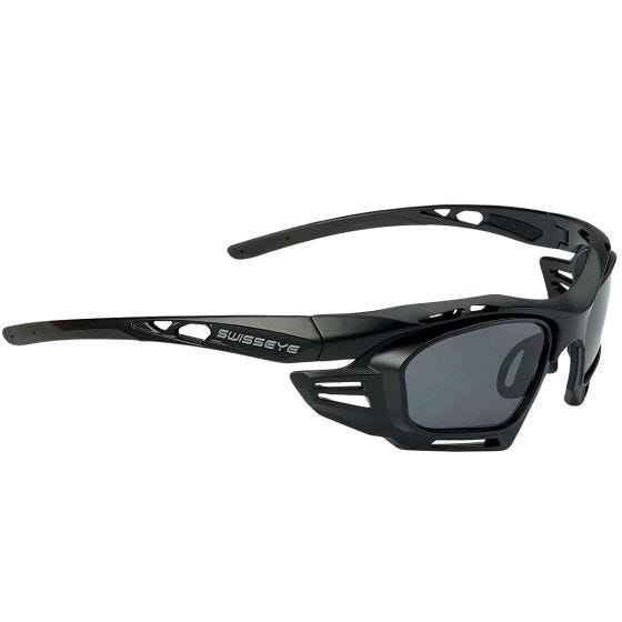 Okulary Swiss Eye M-Cover 6C - Inserts Black/Smoke, Spare Orange Lenses / Black Matt/Black Frame