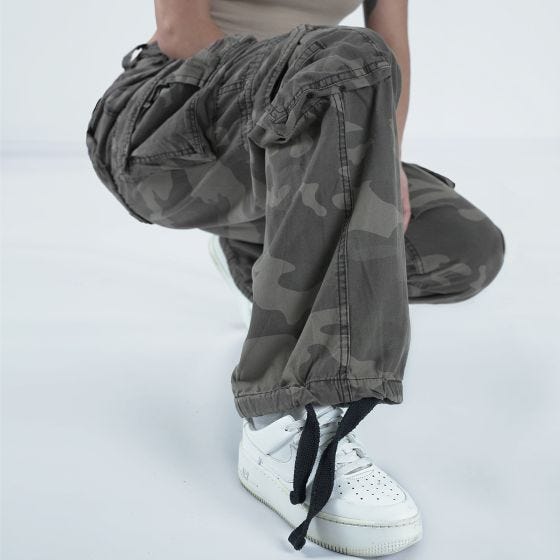 Spodnie Damskie Surplus Airborne Vintage Czarne Camo