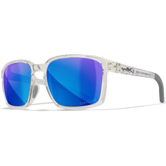 Okulary Taktyczne Wiley WX Alfa - Captivate Polarized Blue Mirror Lenses / Gloss Clear Crystal Frame