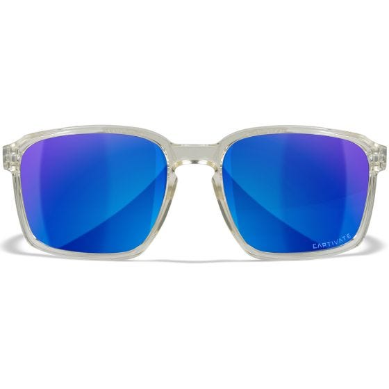 Okulary Taktyczne Wiley WX Alfa - Captivate Polarized Blue Mirror Lenses / Gloss Clear Crystal Frame