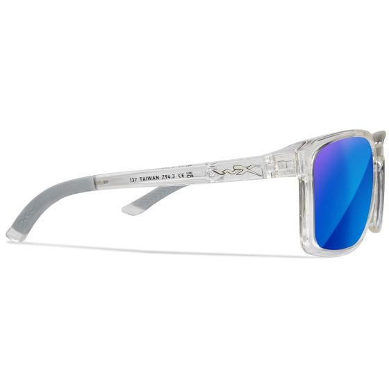 Okulary Taktyczne Wiley WX Alfa - Captivate Polarized Blue Mirror Lenses / Gloss Clear Crystal Frame