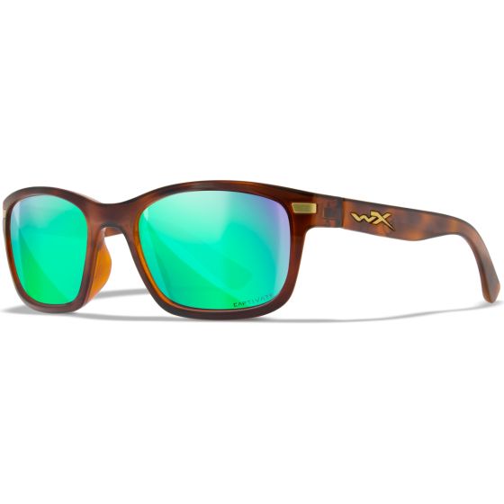 Okulary Taktyczne Wiley WX Helix - Captivate Polarized Green Mirror Lenses / Gloss Demi Brown Frame