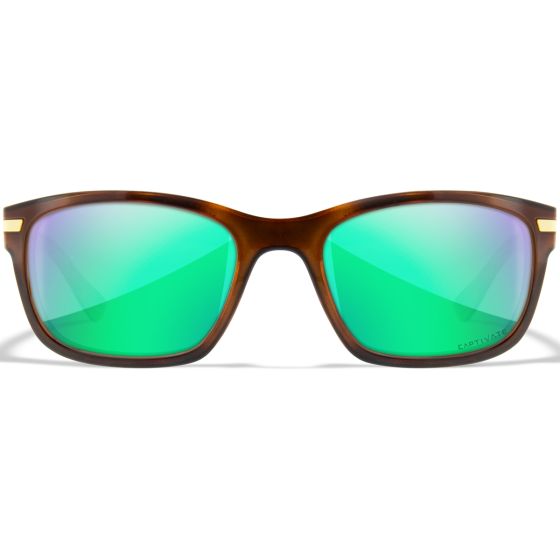 Okulary Taktyczne Wiley WX Helix - Captivate Polarized Green Mirror Lenses / Gloss Demi Brown Frame