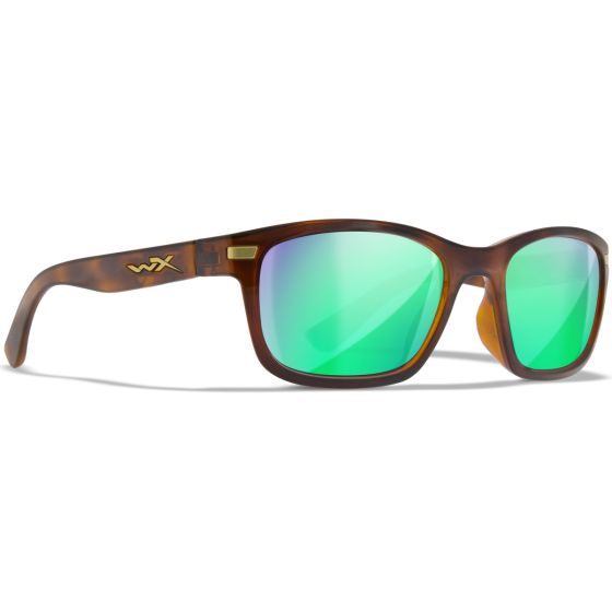 Okulary Taktyczne Wiley WX Helix - Captivate Polarized Green Mirror Lenses / Gloss Demi Brown Frame