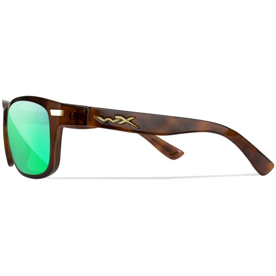 Okulary Taktyczne Wiley WX Helix - Captivate Polarized Green Mirror Lenses / Gloss Demi Brown Frame