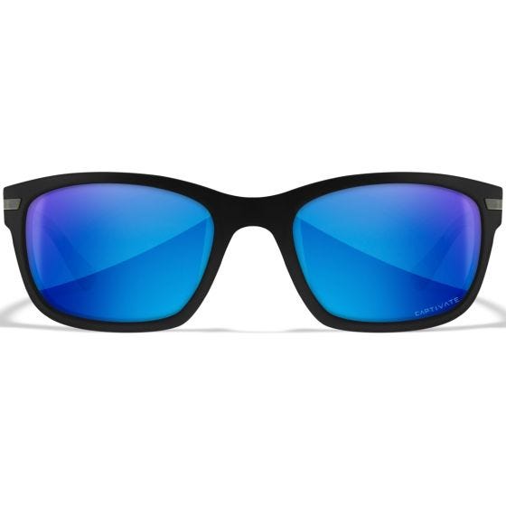 Okulary Taktyczne Wiley WX Helix - Captivate Polarized Blue Mirror Lenses / Matte Black Frame
