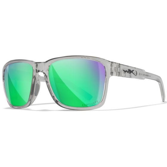 Okulary Taktyczne Wiley WX Trek - Captivate Polarized Green Mirror Lenses / Gloss Crystal Light Grey Frame