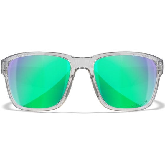 Okulary Taktyczne Wiley WX Trek - Captivate Polarized Green Mirror Lenses / Gloss Crystal Light Grey Frame