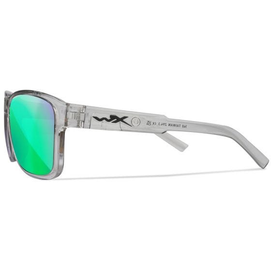 Okulary Taktyczne Wiley WX Trek - Captivate Polarized Green Mirror Lenses / Gloss Crystal Light Grey Frame