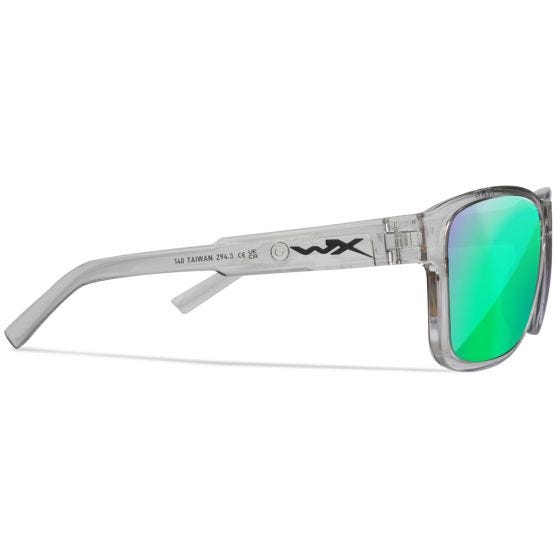 Okulary Taktyczne Wiley WX Trek - Captivate Polarized Green Mirror Lenses / Gloss Crystal Light Grey Frame