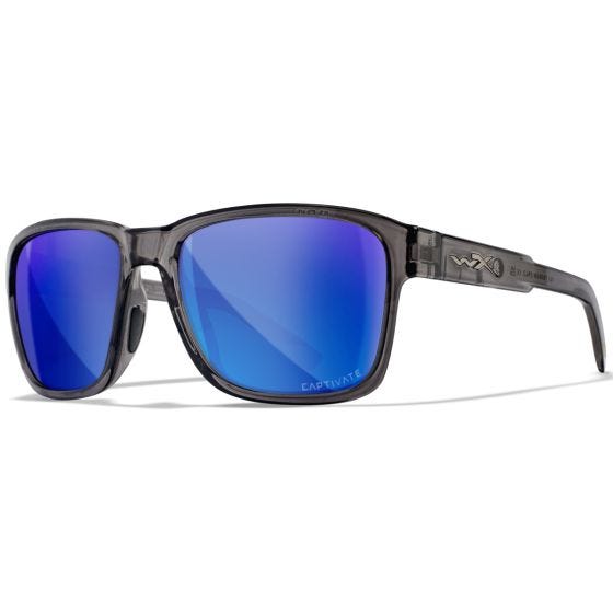 Okulary Taktyczne Wiley WX Trek - Captivate Polarized Blue Mirror Lenses / Gloss Crystal Dark Grey Frame