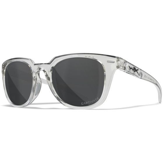 Okulary Taktyczne Wiley WX Ultra - Captivate Polarized Grey Lenses / Gloss Crystal Light Grey Frame
