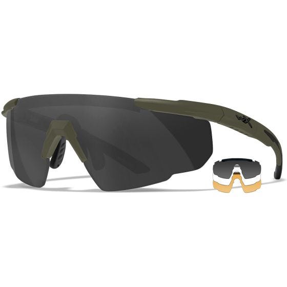 Okulary Taktyczne Wiley X Saber Advanced Zestaw 3 Wymiennych Wizjerów / Ramka - OD Green