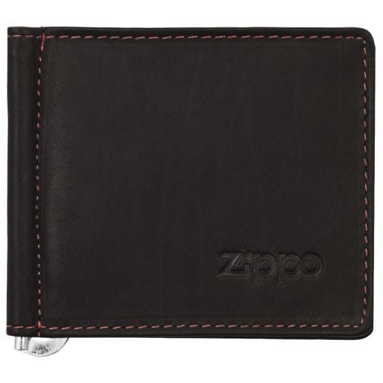 Portfel Zippo Leather Bi-Fold Money Clip Wallet Brązowy