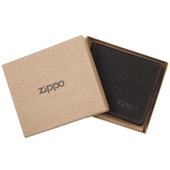 Portfel Zippo Leather Bi-Fold Money Clip Wallet Brązowy