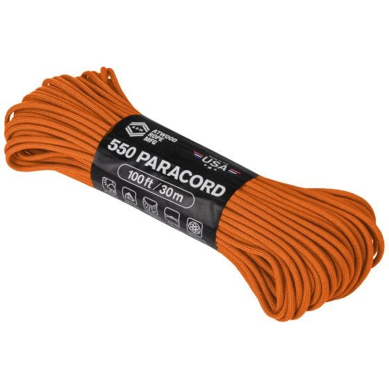 Linka Atwood Rope 100ft 550 Burnt Orange