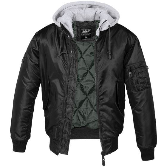 Kurtka Flek Brandit MA1 Sweat Hooded Czarno-Szara