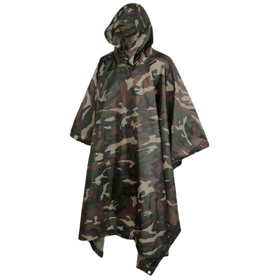 Poncho Przeciwdeszczowe Brandit Ripstop Woodland