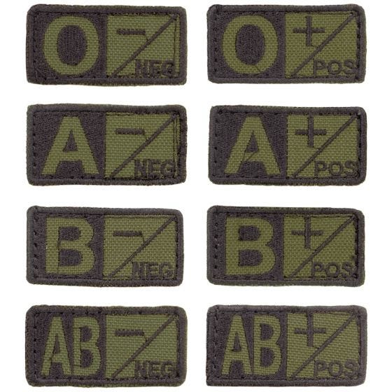 Naszywka Grupa Krwi Condor Blood Patch Oliwkowa