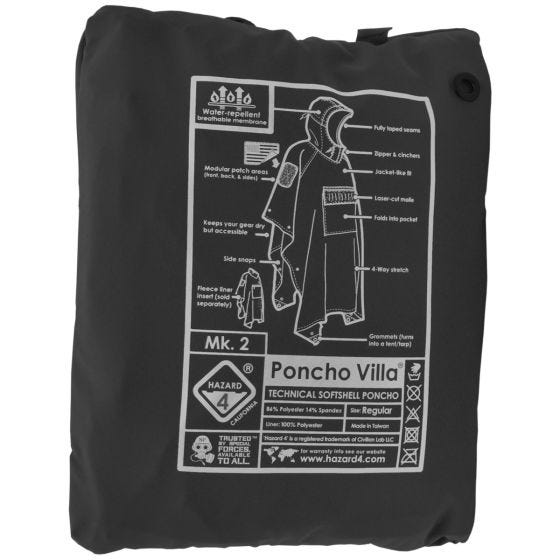 Poncho Taktyczne Hazard 4 Villa Soft Shell Czarne
