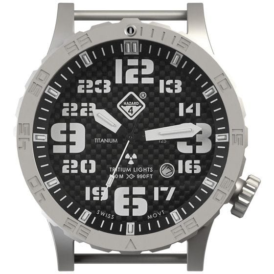 Zegarek Hazard 4 Heavy Water Diver Titanium Tritium Carbon Niebiesko-Czerwony