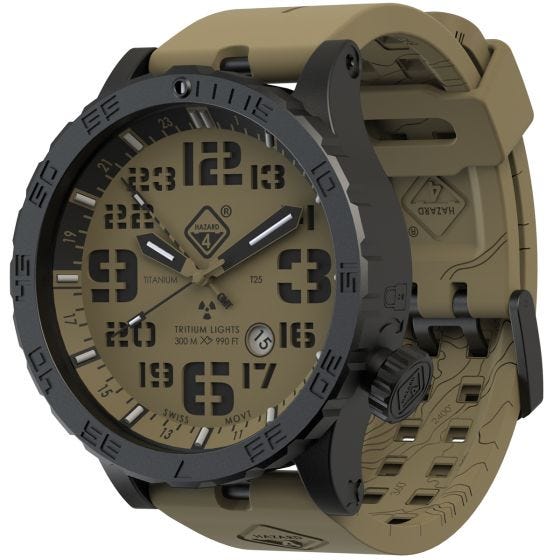 Zegarek Hazard 4 Heavy Water Diver Titanium Tritium Arid Brown GMT Zielono-Żółty