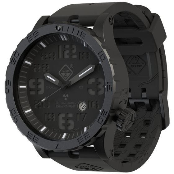 Zegarek Hazard 4 Heavy Water Diver Titanium Tritium Blackout Niebiesko-Czerwony